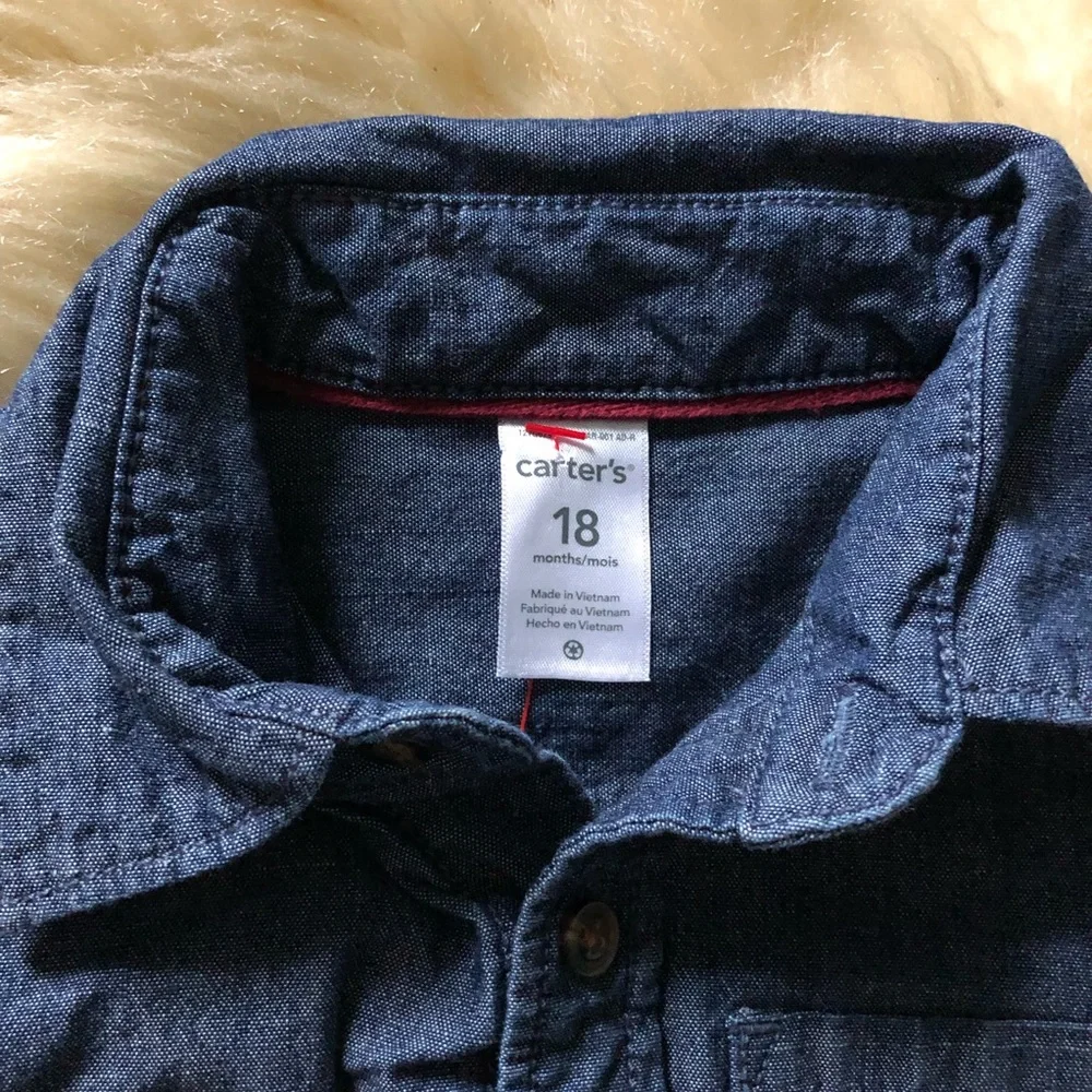 Carters denim long sleeve onesie